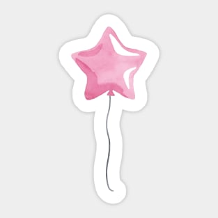 Pink star balloon Sticker